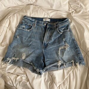Abercrombie & Fitch Distressed Blue Denim Jean Shorts